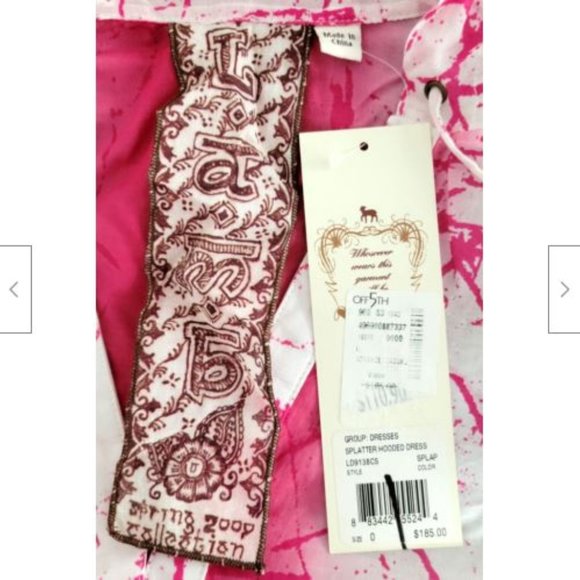 NWT L.A.M.B. Gwen Stefani Pink Splatter Hoodie Tunic 0 - Picture 6 of 9